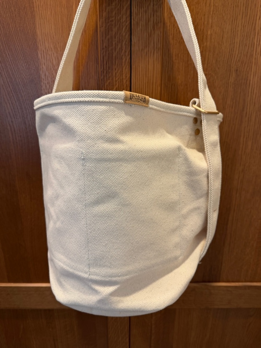 Duluth Trading Co. Canvas Tote Bag/Tool Bag Cream with Tan Logo Tab